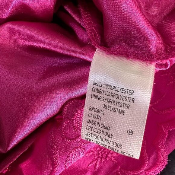 Tahari ASL Pink Floral Eyelet Hem Shift Dress w Self Tie Sleeves Womens 8 - Picture 10 of 10